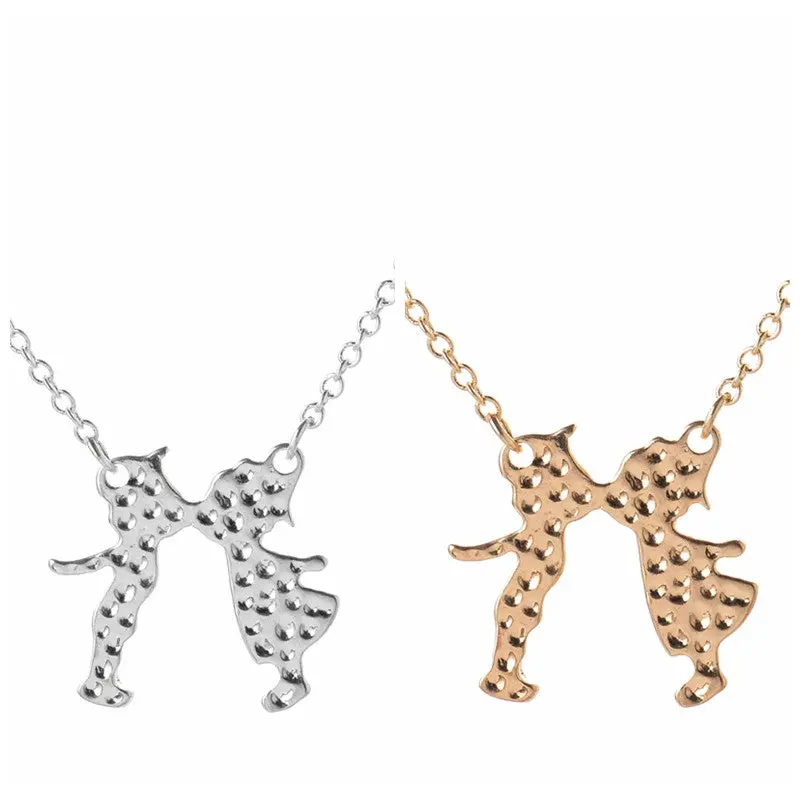 Love Boy And Girl Pendantsnecklaces Kissing Kids Necklace Girlfriend 10Pcs-N038 1