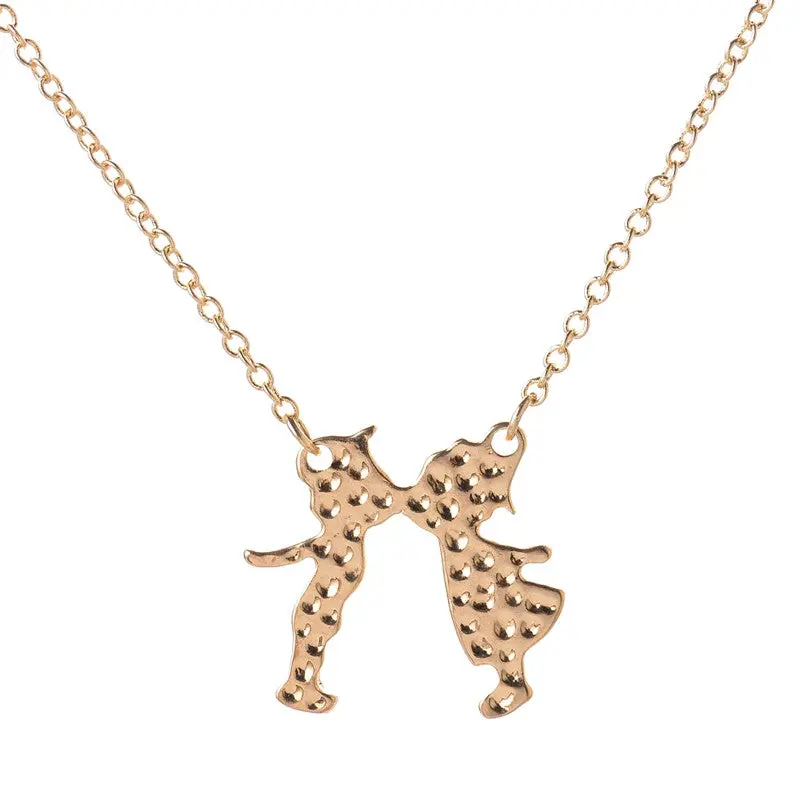 Love Boy And Girl Pendantsnecklaces Kissing Kids Necklace Girlfriend 10Pcs-N038 2