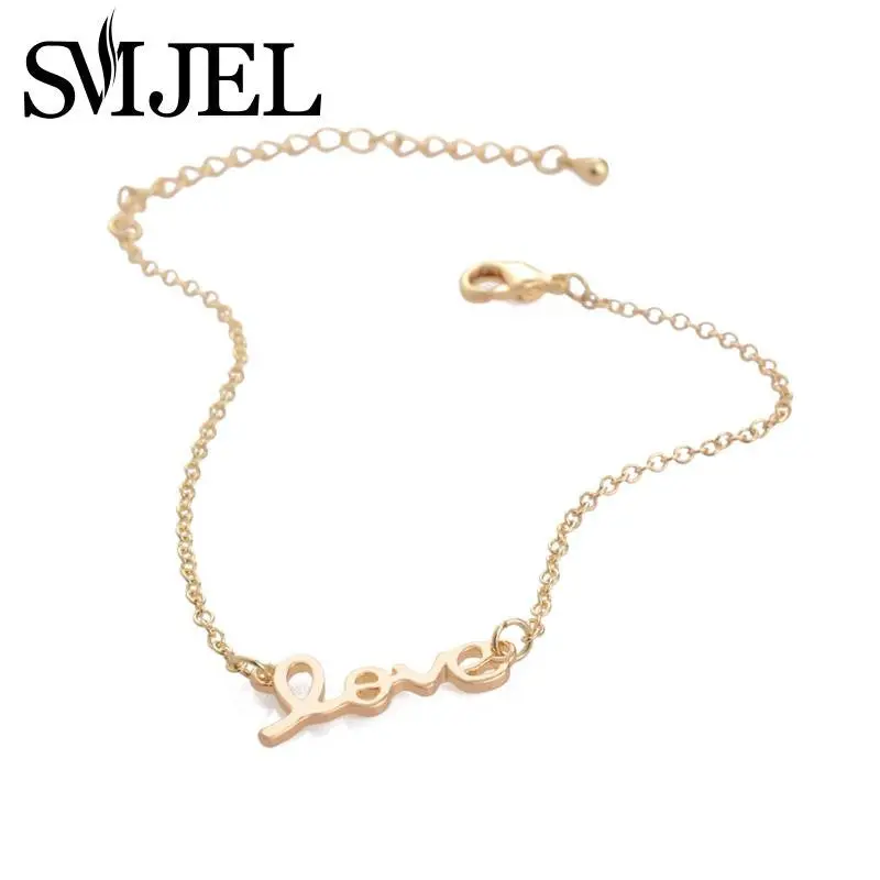 Love Bracelets 18K Gold Plated Heart Love Ever Letter Bracelets Girl Jewelry B004 1
