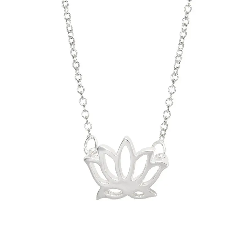 Love Flower Pendant Necklaces Lotus Necklace Best Gift 10Pcs-N022 1
