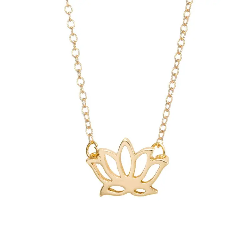 Love Flower Pendant Necklaces Lotus Necklace Best Gift 10Pcs-N022 2