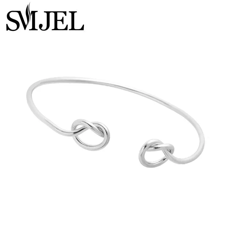 Love Heart Knot Bracelet Heart Knot Bracelet Stack Bangle Cuff Adjustable Cuff In Silver Bridesmaid Gift G019 2