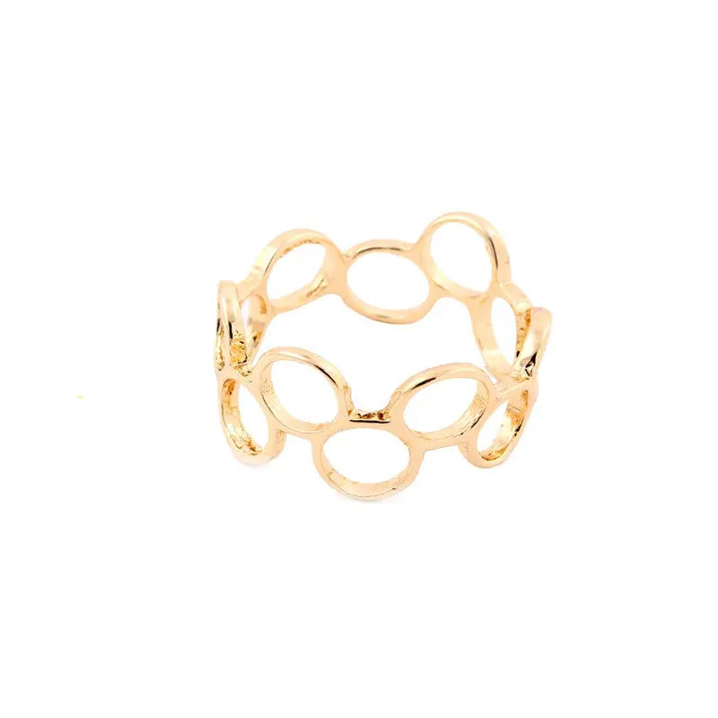Love Jewelry 18K Gold Plated Silver Rolling Round Ring Gifts Couple Circle Rings 1