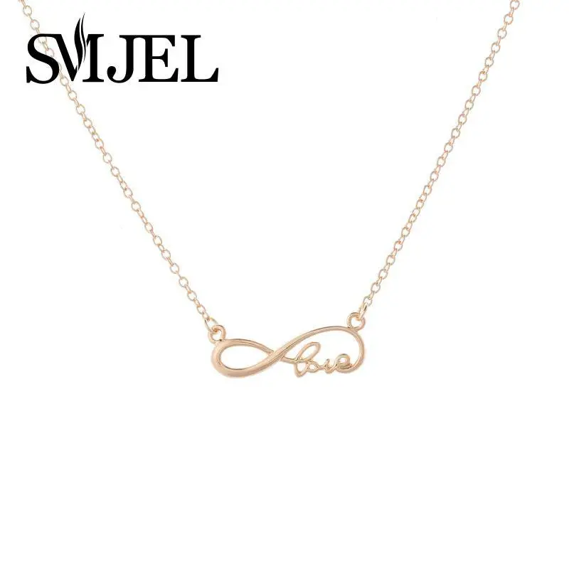 Love Jewelry Infinity Love Letter Necklace Eternity Wedding Necklaces Gifts N097 1