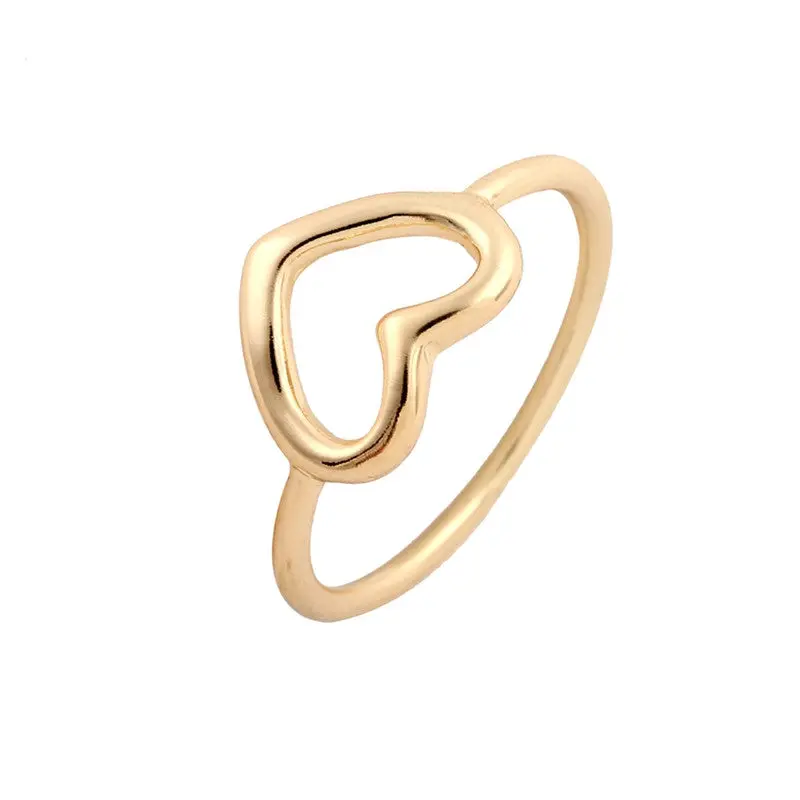 Love Open Heart Top Of Finger Over The Midi Tip Finger Above The Knuckle Ring 10Pcs- 1