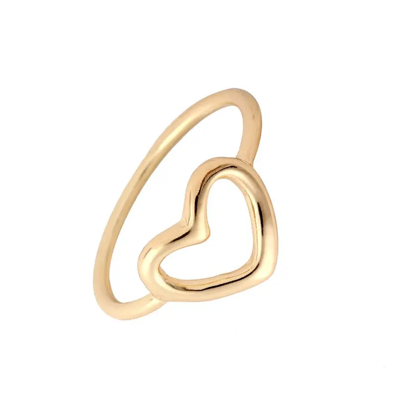 Love Open Heart Top Of Finger Over The Midi Tip Finger Above The Knuckle Rings 2