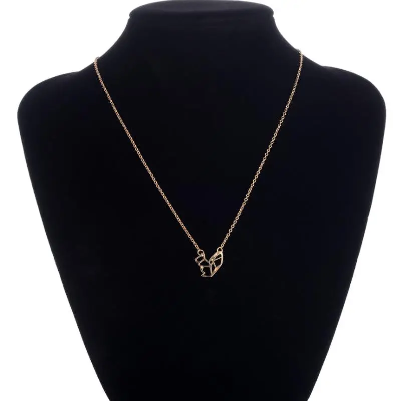 Love Origami Squirrel Necklace Simple Animal Long Necklace 10Pcs-N005 1