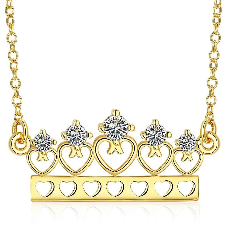 Lovely 18K Gold Plating Women Necklace Imperial Crown Perfume Women Jewelry Display Skgn129 1