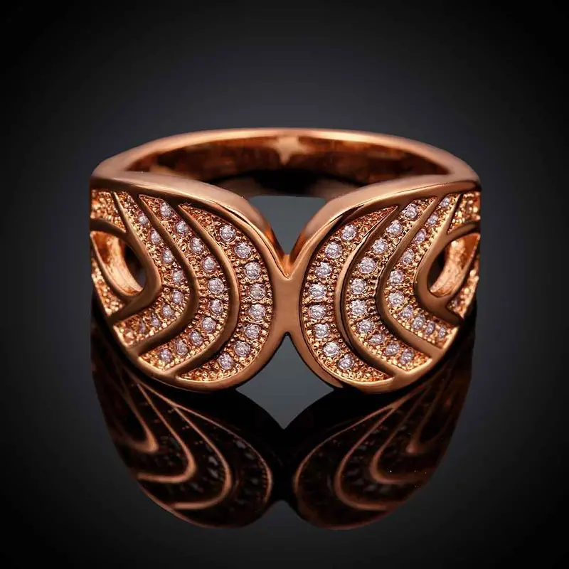 Lovely 18K Real Gold Plated Rings Carved Buckle Bague Femme Ruby Jewelry3 8 2