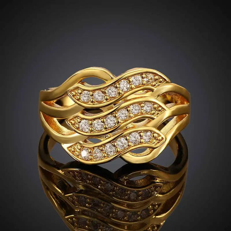 Lovely 18K Real Gold Plated Rings Carved Buckle Bague Femme Ruby Jewelry3 8 3