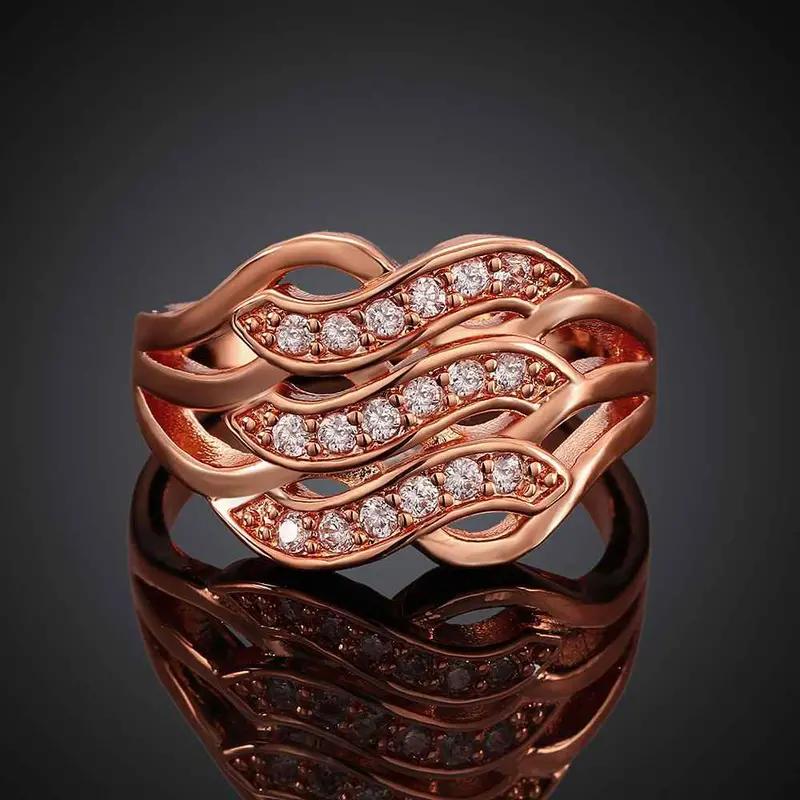 Lovely 18K Real Gold Plated Rings Carved Buckle Bague Femme Ruby Jewelry3 8 4
