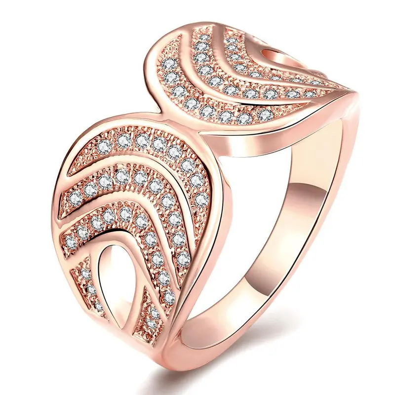 Lovely 18K Real Gold Plated Rings Carved Buckle Bague Femme Ruby Jewelry3 8 5