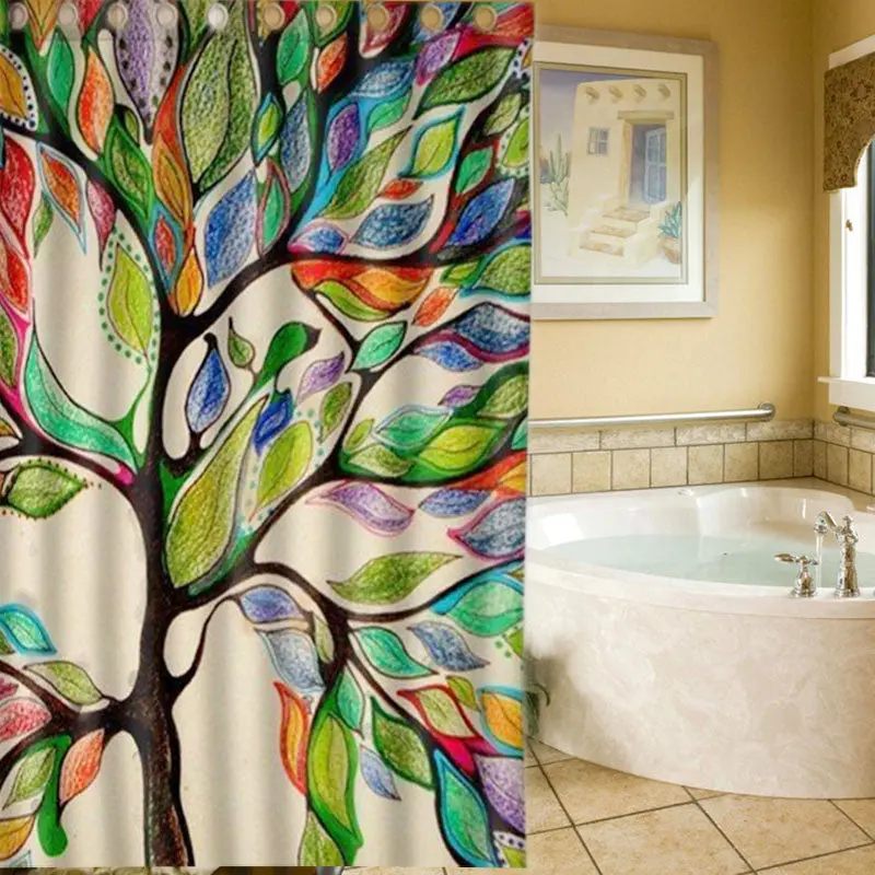 Lovely 3D Polyester Waterproof Beautiful View Of Tree Of Life Bath Shower Curtain 83201 1