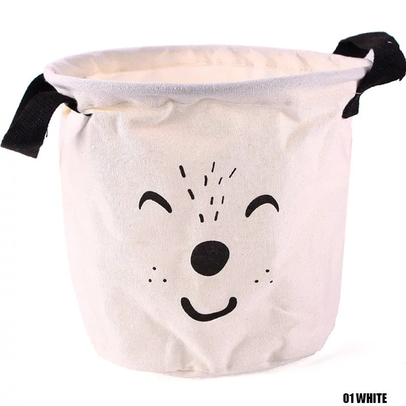 Lovely Animal Face Cartoon Linen Desk Storage Box Holder Home Cotton Organizer Case Cosmetic Stationery Sundries Decor 94877 1