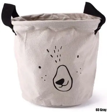 Lovely Animal Face Cartoon Linen Desk Storage Box Holder Home Cotton Organizer Case Cosmetic Stationery Sundries Decor 94877 3