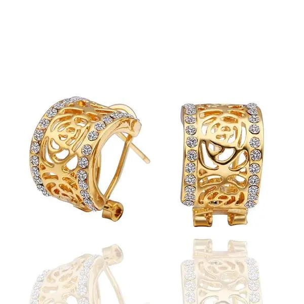 Lovely Austrian Crystal Earring Yellow Cc Stud Earrings Orecchini Diy 159 1