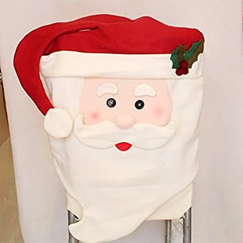 Lovely Christmas Chair Covers Santa Claus/ Snowman Christmas Decoration Dining Room Chair Cover Home Party Decor94421 1