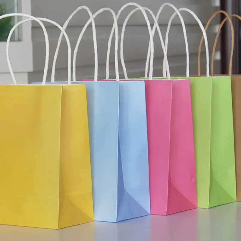 Lovely Colors Party Bags Kraft Paper Gift Bag With Handles Recyclable Loot Bag 80695 1