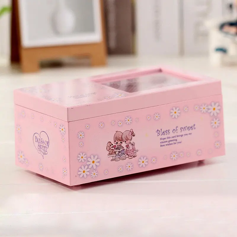Lovely Girl Music Box Children Musical Jewellery Box Rectangle With Romantic Ballerina 76024 1
