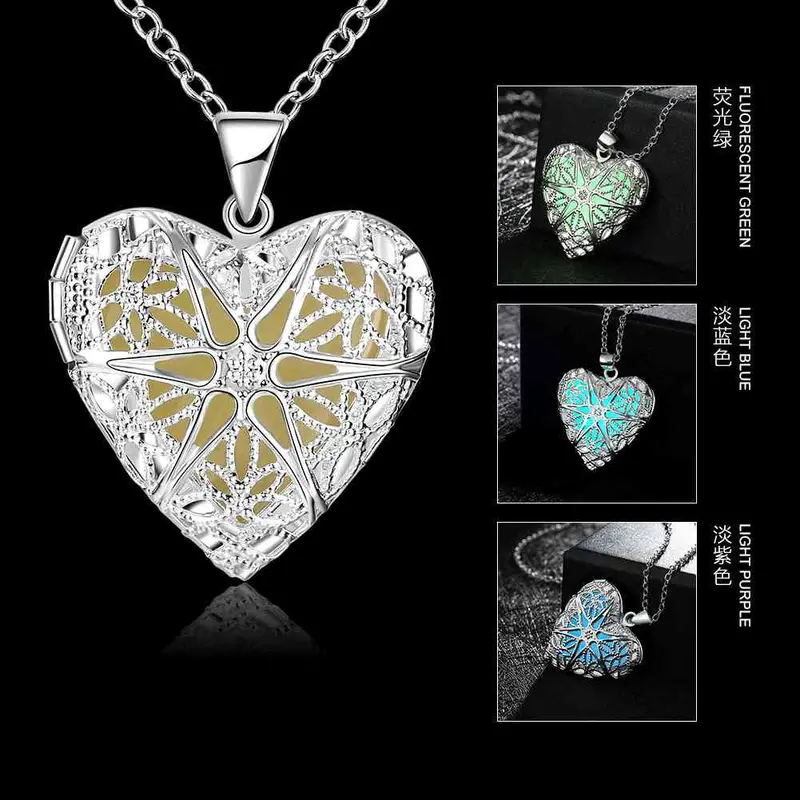 Lovely Glowing Necklace Collar Necklace Hollow Heart Collier Plastron Elegant Luyn 61 3
