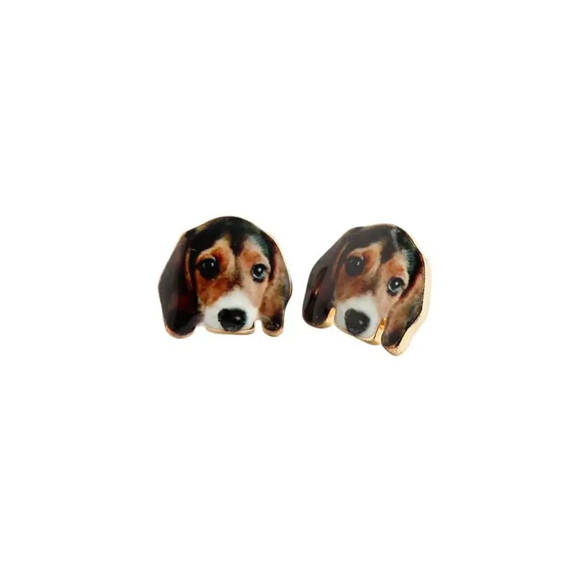 Lovely Gold Beagle Dog Stud Earrings Party Earrings Gift Oed053 1