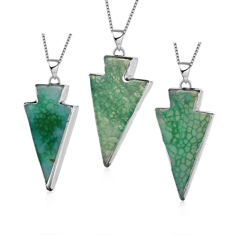 Lovely Gold Plated Multicolor Stone Pendant Necklace Sharp Triangle Big Necklace Horloge297 1