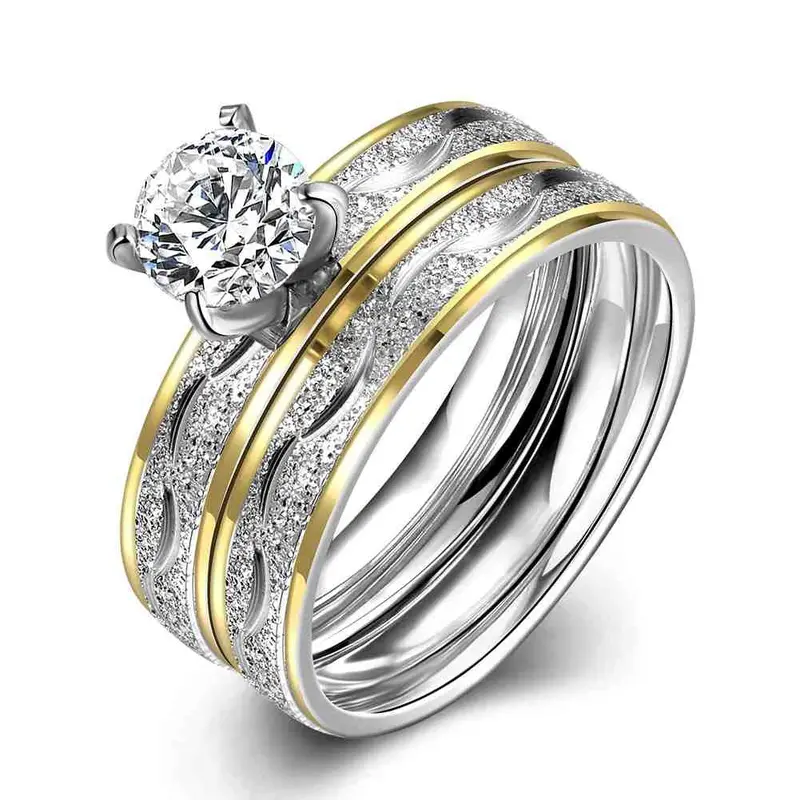 Lovely Men's Titanium Steel Engagement Rings Change The Rose Anel Bijoux134 2