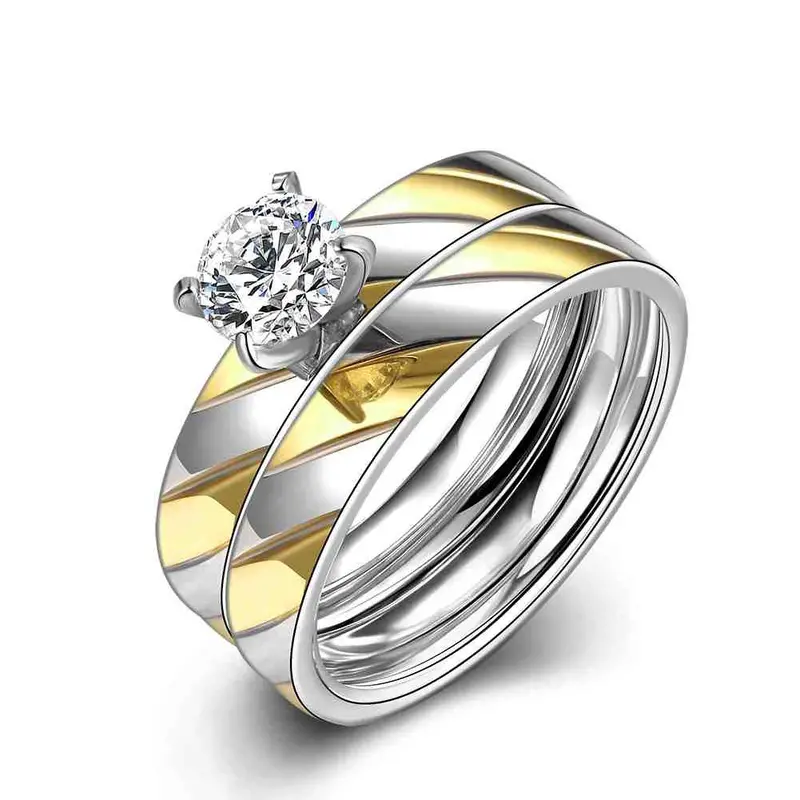 Lovely Men's Titanium Steel Engagement Rings Change The Rose Anel Bijoux134 4