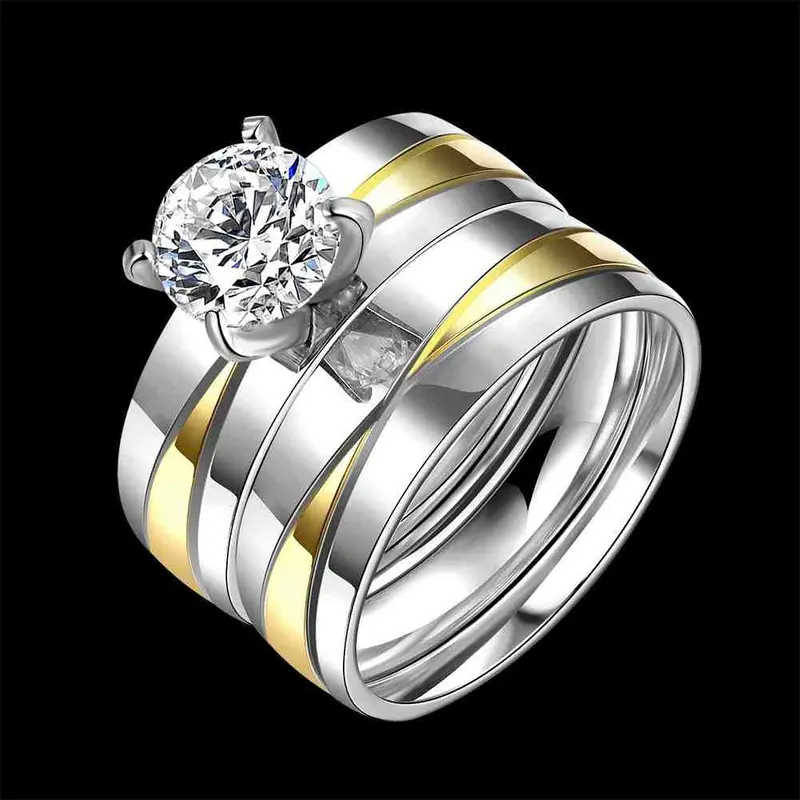Lovely Men's Titanium Steel Engagement Rings Change The Rose Anel Bijoux134 6