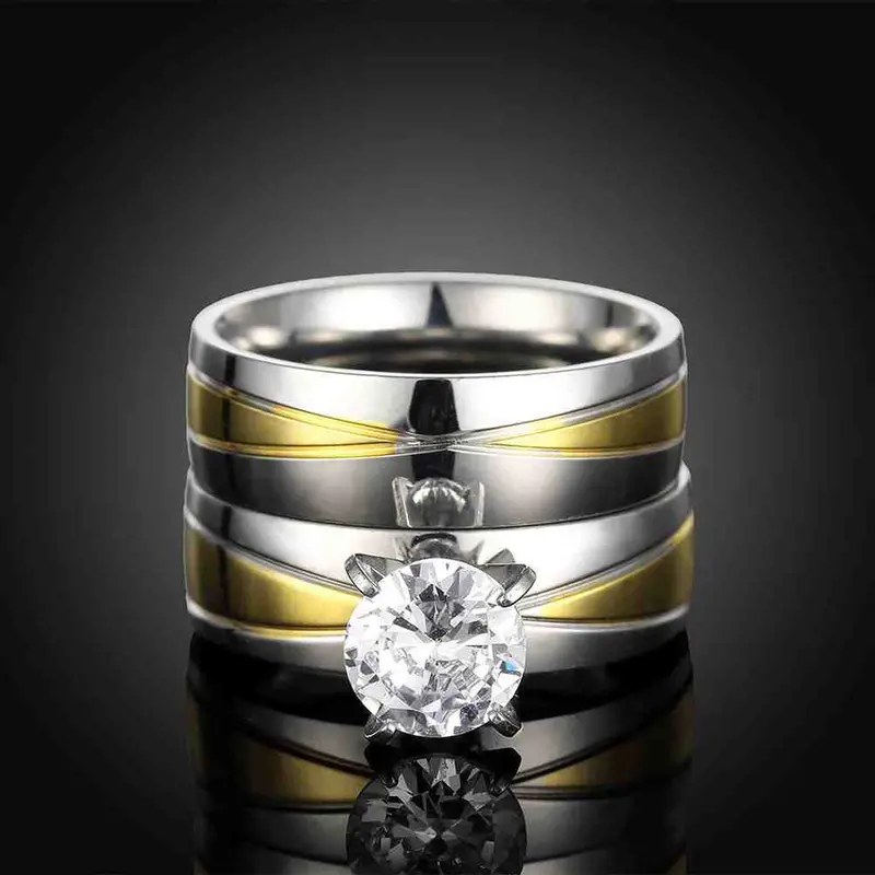 Lovely Men's Titanium Steel Engagement Rings Change The Rose Anel Bijoux134 7