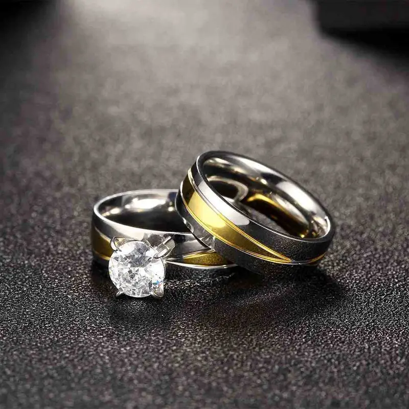 Lovely Men's Titanium Steel Engagement Rings Change The Rose Anel Bijoux134 9