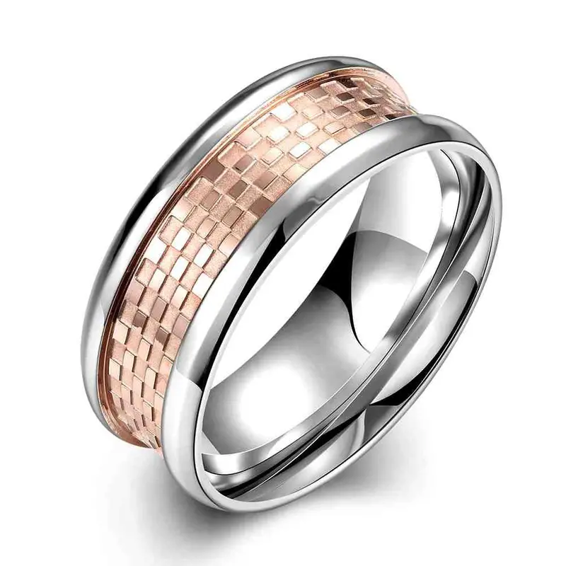 Lovely Men's Titanium Steel Wedding Ring Circular Mosaic Ring Men Gift For Her Tsgr 95 1