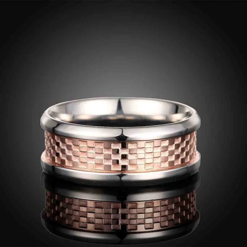 Lovely Men's Titanium Steel Wedding Ring Circular Mosaic Ring Men Gift For Her Tsgr 95 3