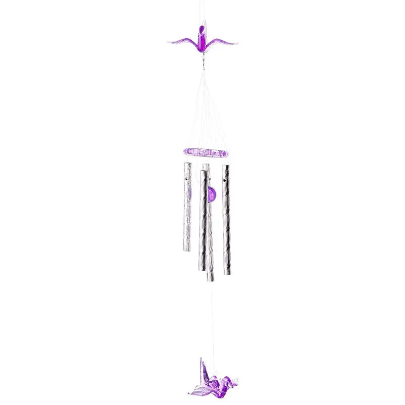 Lovely Plastic Crystal 4 Metal Tubes Windchime Wind Chime Home Garden Decor 76476 1