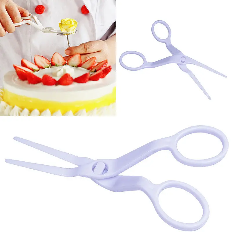 Lovely Plastic Scissor Fondant Decor Flower Lifter Cake Edge Decorating Kitchen Tool 70482 1