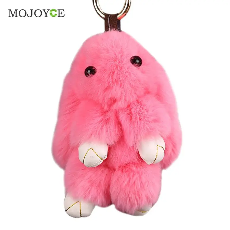 Lovely Rabbit Fur Rabbit Keychain Charm Pendant Keychains Fashion Jewelry Toy Doll Hanging Pendant Accessories 18Cm 3