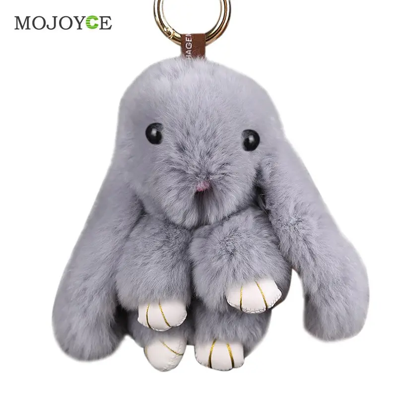 Lovely Rabbit Fur Rabbit Keychain Charm Pendant Keychains Fashion Jewelry Toy Doll Hanging Pendant Accessories 18Cm 5