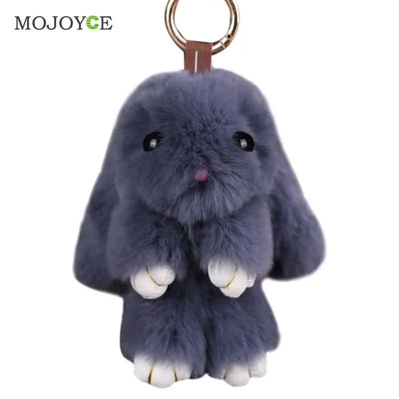 Lovely Rabbit Fur Rabbit Keychain Charm Pendant Keychains Fashion Jewelry Toy Doll Hanging Pendant Accessories 18Cm 6
