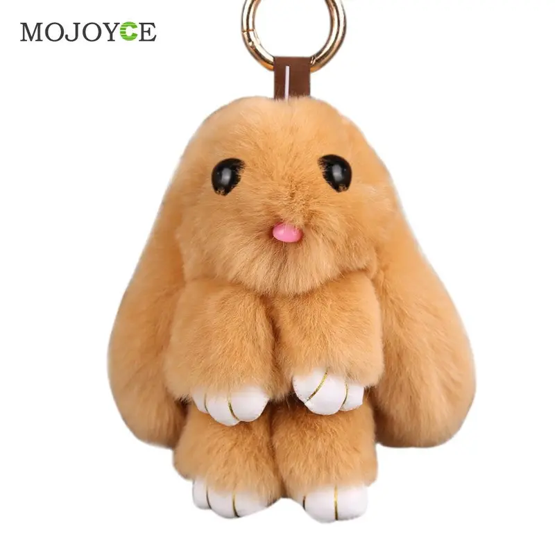 Lovely Rabbit Fur Rabbit Keychain Charm Pendant Keychains Fashion Jewelry Toy Doll Hanging Pendant Accessories 18Cm 7