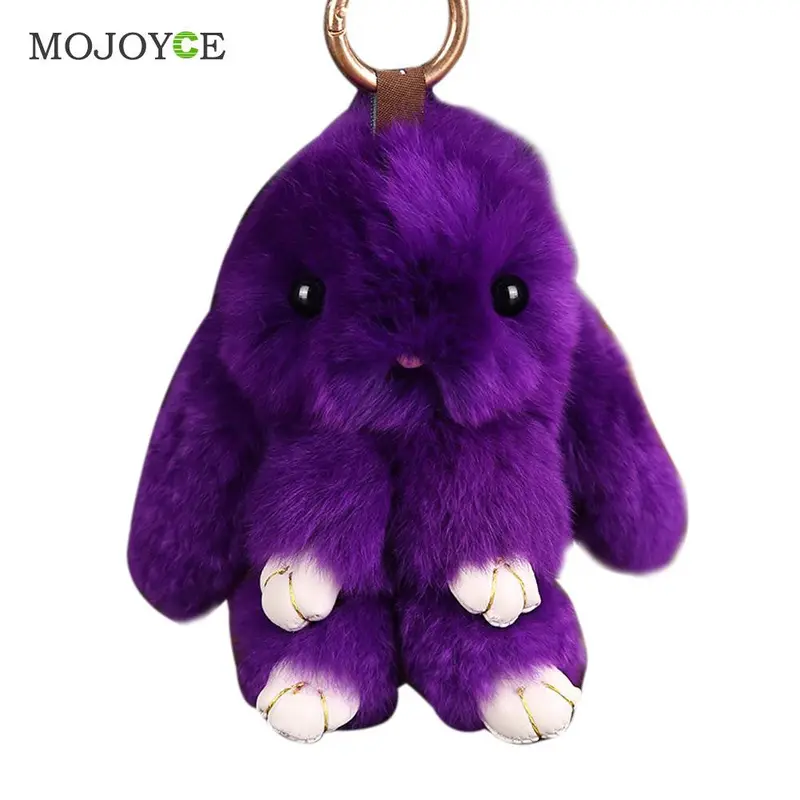 Lovely Rabbit Fur Rabbit Keychain Charm Pendant Keychains Fashion Jewelry Toy Doll Hanging Pendant Accessories 18Cm 8
