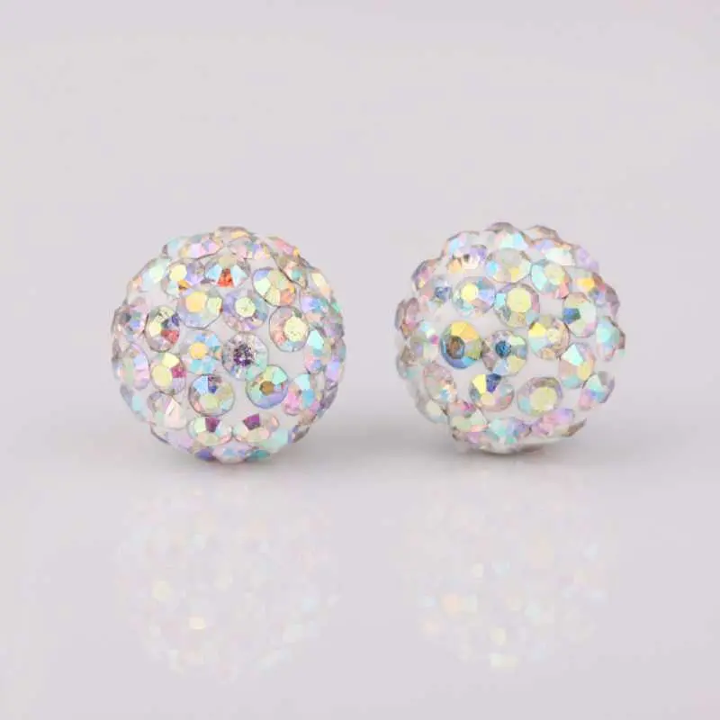 Lovely Shamballa Earings Crystal Ball Stud Cufflinks S In Euros 1