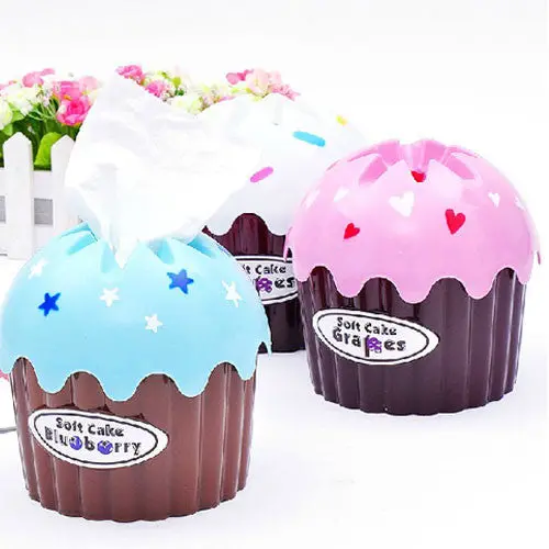 Lovely Shape Sweet Cake Shape Home Extraction Napkin Bins Box Ice Cream Tissue Paper Tube 1