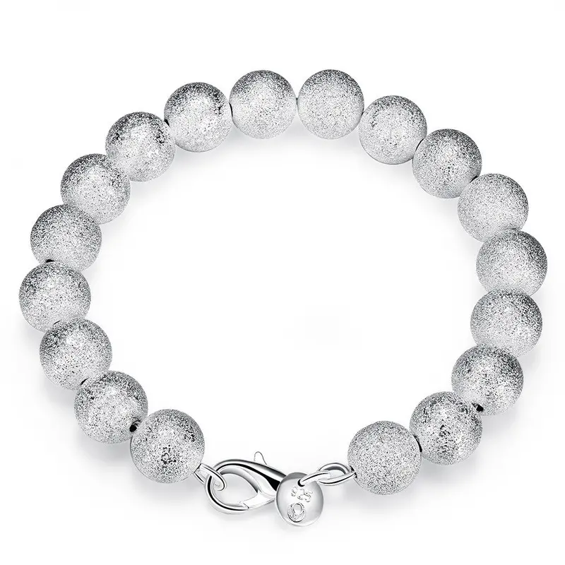Lovely Silver Bracelets 8M Sand Bead Pulsera Bijouterie Hbh  3 1