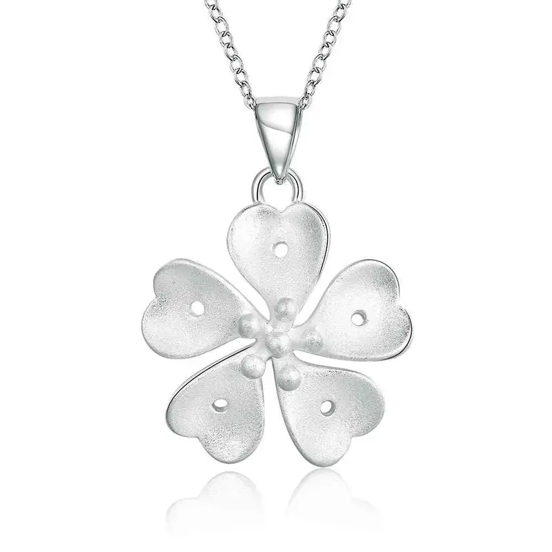 Lovely Silver Necklace Men Four Flowers Collier Femme Bijouterie 738 1