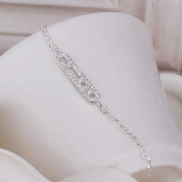 Lovely Silver Plated Anklets Insets Ladder Leg Bracelet Joias Smta 6 2