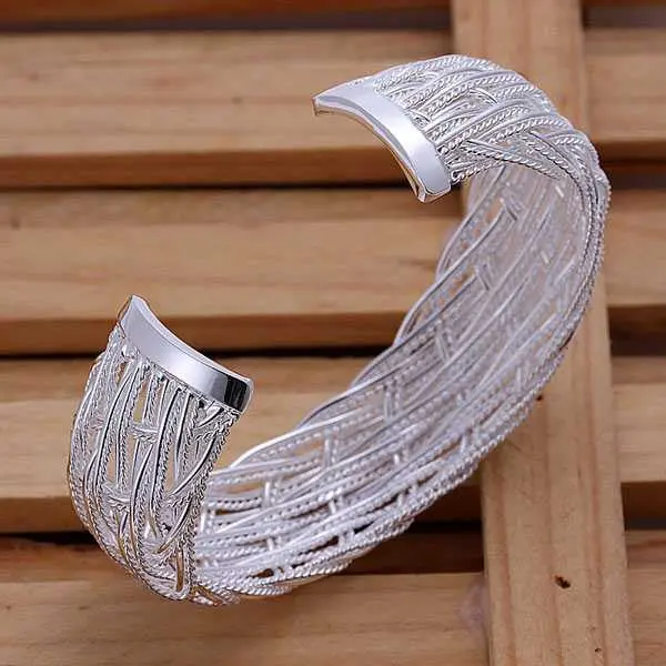 Lovely Silver Plated Bangles Big Web Women Bracelet S In Euros Smtb139 2