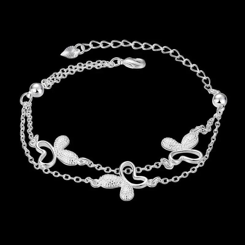 Lovely Silver Plated Bracelet Butterfly Pulseiras Jewelry4 9 2