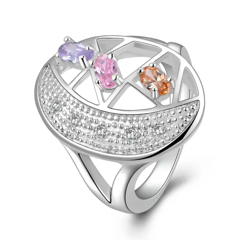 Lovely Silver Plated Engagement Ring Insets Phoenix S In Euros Wedding Decoration344 1