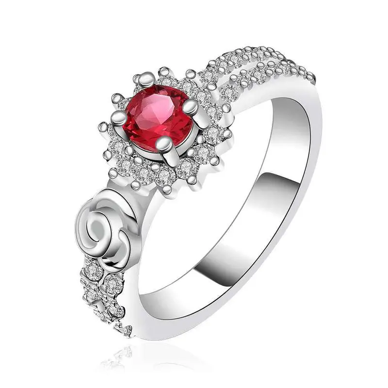 Lovely Silver Plated Engagement Ring Insets Phoenix S In Euros Wedding Decoration344 2