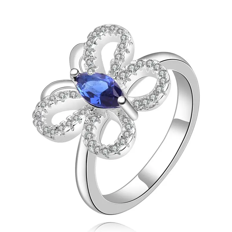 Lovely Silver Plated Engagement Ring Insets Phoenix S In Euros Wedding Decoration344 4